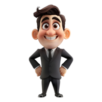 AI generated 3D Rendering of a Cartoon of Businessman Standing on Transparent Background - Ai Generated png