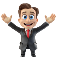 AI generated 3D Rendering of a Cartoon of Businessman Standing on Transparent Background - Ai Generated png