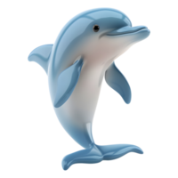 AI generated 3D Rendering of a Cute Dolphin on Transparent Background - Ai Generated png