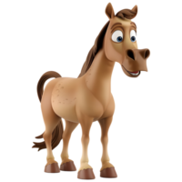 ai généré 3d le rendu de une mignonne cheval permanent sur transparent Contexte - ai généré png