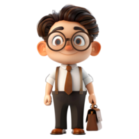 AI generated 3D Rendering of a Cartoon of Businessman in White Dress Standing on Transparent Background - Ai Generated png