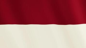 Indonesia flag waving animation. Full Screen. Symbol of the country. 4K video