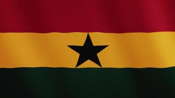 Ghana flag waving animation. Full Screen. Symbol of the country. 4K video