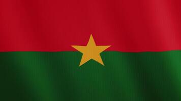 Burkina Faso flag waving animation. Full Screen. Symbol of the country. 4K video