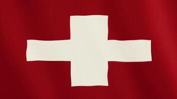 Switzerland flag waving animation. Full Screen. Symbol of the country. 4K video