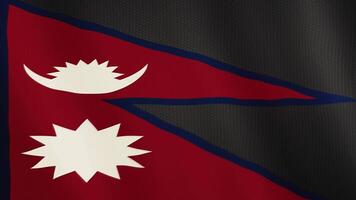 Nepal flag waving animation. Full Screen. Symbol of the country. 4K video