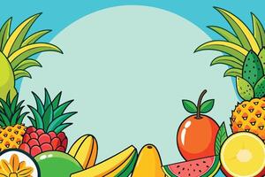 Frame with fruits design, vector illustration