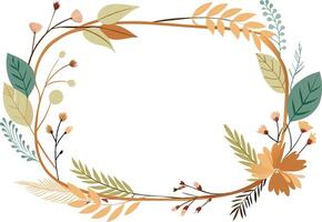 frame circular with flowers and leafs isolated icon vector illustration