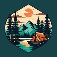 vector ilustración en retro estilo en el tema de viaje y aventura.