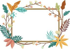 frame with flowers and leafs decorative icon vector illustration design