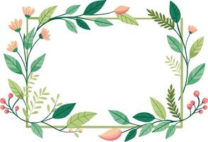 floral frame with branches and leafs icon vector illustration