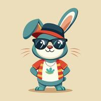 Rabbit in hipster style. Vector illustration for your design.