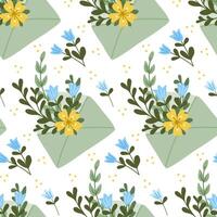 plano sobre con estilizado resumen flores modelo. de moda impresión diseño para textil, fondo de pantalla, interior, envase. plano mano dibujado de colores elementos en blanco antecedentes vector