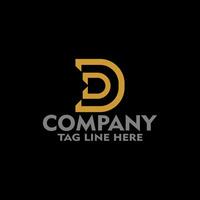 initial letter D logo template design with gold concept luxury for business company vector