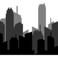 City Building Landscape Icon Silhouette vector