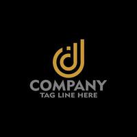 initial letter D logo template design with gold concept luxury for business company vector