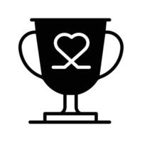 Heartfelt Victory. Trophy and Heart. Celebrates the triumph of love with this icon, ideal for illustrating achievements and success in relationships. vector