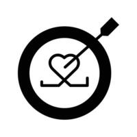 Aim for Love. Target and Heart. Aims straight for the heart with this icon, perfect for illustrating love as a target to achieve in relationships. vector