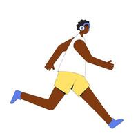 Runner. Joggers. Young man running. Sports activity. vector