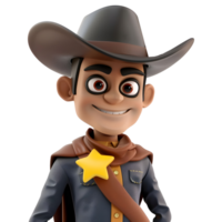 AI generated 3D Rendering of a Cartoon of Cowboy on Transparent Background - Ai Generated png
