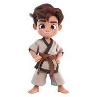 AI generated 3D Rendering of a Cartoon of Chinese Karate Man on Transparent Background - Ai Generated png