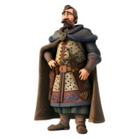 AI generated 3D Rendering of a Cartoon of King Arthur Pendragon on Transparent Background - Ai Generated png