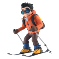 AI generated 3D Rendering of a Cartoon of Young Boy Skating on Ice on Transparent Background - Ai Generated png