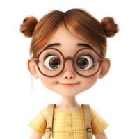 AI generated 3D Rendering of a Cartoon of Cute Young Girl Standing on Transparent Background - Ai Generated png