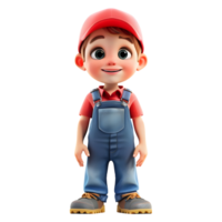 AI generated 3D Rendering of a Cartoon of Cute Boy Wearing Cap and Standing on Transparent Background - Ai Generated png