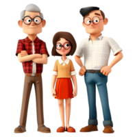 AI generated 3D Rendering of a Cartoon of Happy Family Standing on Transparent Background - Ai Generated png