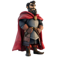 ai généré 3d le rendu de une dessin animé de Roi Arthur pendragon sur transparent Contexte - ai généré png