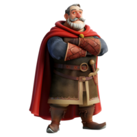 AI generated 3D Rendering of a Cartoon of King Arthur Pendragon on Transparent Background - Ai Generated png