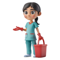 AI generated 3D Rendering of a Cartoon of Cute Hospital Nurse Standing on Transparent Background - Ai Generated png