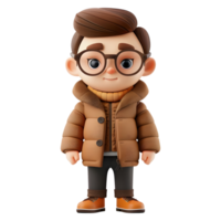 AI generated 3D Rendering of a Cartoon of Cute Young Boy Standing on Transparent Background - Ai Generated png