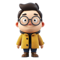 AI generated 3D Rendering of a Cartoon of Cute Young Boy Standing on Transparent Background - Ai Generated png