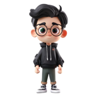 AI generated 3D Rendering of a Cartoon of Cute Young Boy Standing on Transparent Background - Ai Generated png