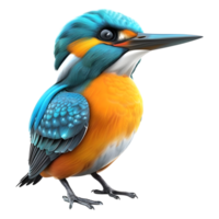 AI generated 3D Rendering of a Cartoon of River kingfishers on Transparent Background - Ai Generated png