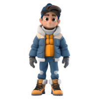 AI generated 3D Rendering of a Cartoon of Cute Young Boy Standing on Transparent Background - Ai Generated png