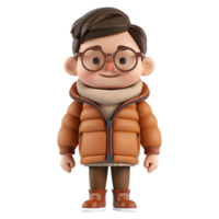 AI generated 3D Rendering of a Cartoon of Cute Young Boy Standing on Transparent Background - Ai Generated png