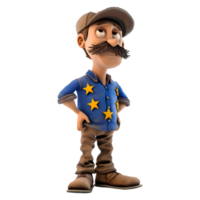 AI generated 3D Rendering of a Cartoon of Boy Wearing EU Flag Shirt on Transparent Background - Ai Generated png