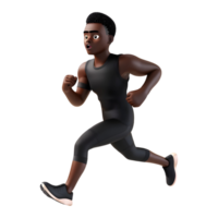 ai gerado 3d Renderização do uma desenho animado do atleta homem corrida velozes em transparente fundo - ai gerado png