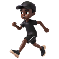 AI generated 3D Rendering of a Cartoon of Athlete Man Running Fast on Transparent Background - Ai Generated png