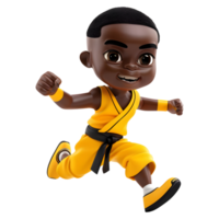 AI generated 3D Rendering of a Cartoon of Athlete Man Running Fast on Transparent Background - Ai Generated png