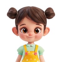 AI generated 3D Rendering of a Cartoon of Cute Young Girl Standing on Transparent Background - Ai Generated png