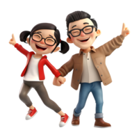 AI generated 3D Rendering of a Cartoon of Happy Couple on Transparent Background - Ai Generated png