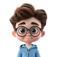 AI generated 3D Rendering of a Cartoon of Boy Standing Alone on Transparent Background - Ai Generated png