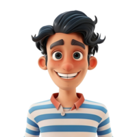 AI generated 3D Rendering of a Cartoon of Boy Standing Alone on Transparent Background - Ai Generated png