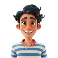 AI generated 3D Rendering of a Cartoon of Boy Standing Alone on Transparent Background - Ai Generated png