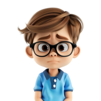 AI generated 3D Rendering of a Cartoon of Boy Standing Alone on Transparent Background - Ai Generated png