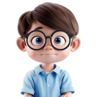 AI generated 3D Rendering of a Cartoon of Boy Standing Alone on Transparent Background - Ai Generated png